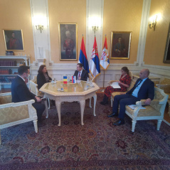 17 December 2021 National Assembly Speaker Ivica Dacic and Romanian Ambassador Silvia Davidoiu